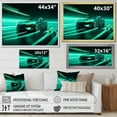 thumbnail image 4 of Designart "Teal Hybrid Car With Neon Accents" Car Exotic Floater Framed Canvas Prints, 4 of 5