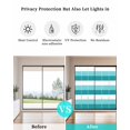 thumbnail image 4 of Window Privacy Film, Turquoise Farmhouse Striped Sun Blocking Window Tint Film Heat Control One Way Blackout Window Film, Modern Geometric Lines Simple Stripes Non Adhesive Static Cling 17.7x39.3 In, 4 of 7