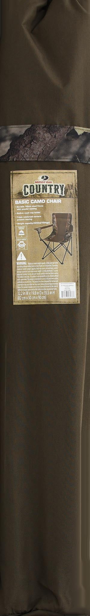 Mossy Oak Camping Chair with Cupholder, Brown