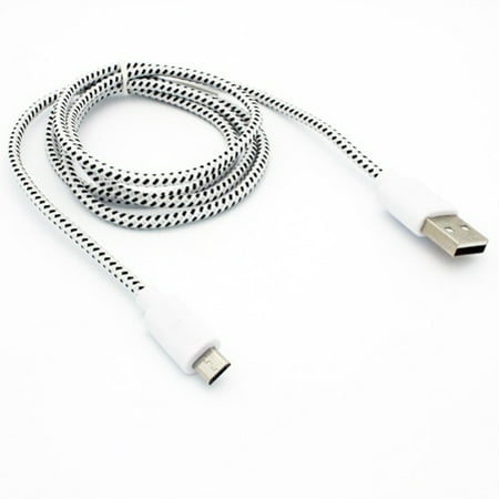 Galaxy Tab E4 White Braided 10ft Long USB Cable Compatible With Motorola Moto G4 Play E5 Play E4 PLUS, Droid Maxx 2 - Samsung Galaxy Tab S2 9.7 8.0 S 8.4 SM-T700 10.5 SM-T800 Active A 9.7 8.0 10.1 4 8.0 7.0 ()