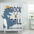 thumbnail image 1 of ABPHQTO Boy Dinosaur Illustration Vector for Print Design Cute Kid Dino Cortina de ducha 150x180 cm, 1 of 1