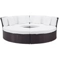 thumbnail image 6 of Lounge Daybed Sofa Bed, White, Rattan, Wicker, Outdoor Patio Balcony Cafe Bistro Garden Hospitality Restaurant, Modern Contemporary HB32886, 6 of 6