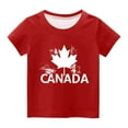 thumbnail image 3 of POIUYTR Boy and Girl Canadian Flag Shirt Kids Toddler Summer Short Sleeve Crewneck Maple Leaf Print T-Shirt Patriotic Tee Shirt, 3 of 4