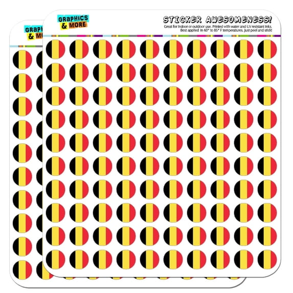 Belgium National Country Flag 1/2" (0.5") Scrapbooking Crafting Stickers