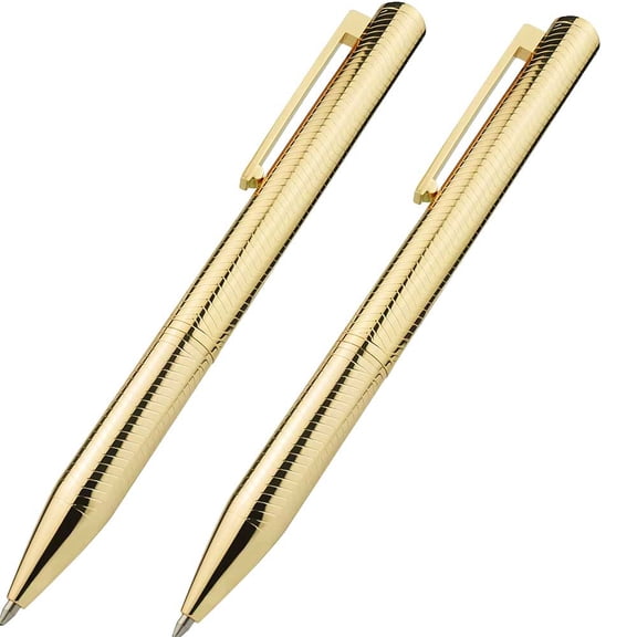 STONEGO Fashion Twist Rollerball Pens - Capless Metal Chrome Ballpoint Pen with Refillable Ink, Sleek and Elegant Design for Signature Writing, Perfect as Executive Gift Pens for Professionals