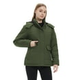 thumbnail image 4 of WenVen Women's Plus Size Coats Hooded Puffer Jacket Recycled Winter Coat Green 3XL, 4 of 10