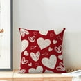 thumbnail image 3 of Valentine''s Day Pillow Covers 16x16 Set of 2, White Hearts Decor Red Valentine''s Day Throw Pillows Linen Anniversary Wedding Cushion Case Valentine''s Day Decorations for Home Sofa Couch Outdoor, 3 of 6