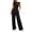 Black, variant on Womens Casual Sets 2 Piece Short Sleeve Crewneck Tee Top Full Length Elastic Waist Pants Breathable Vacation Casual Sets for Women(L,Navy)