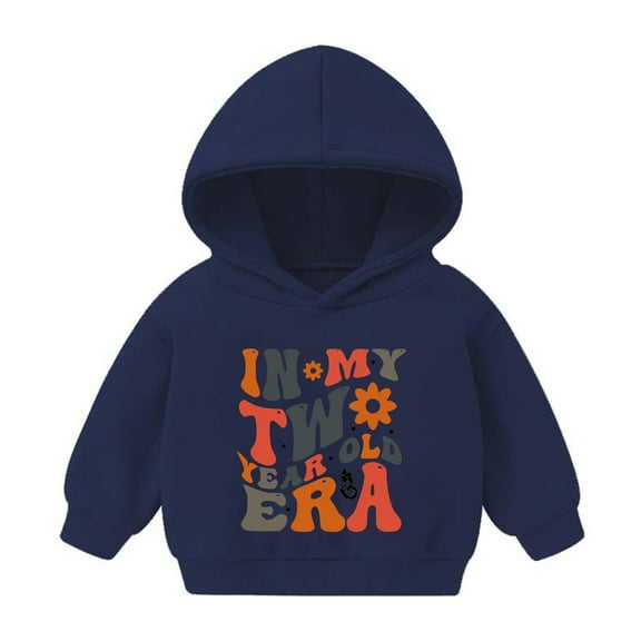 Odeerbi Kids Boys Girls Hoodies Printed Pullover Hooded Sweatshirts Fashion Casual Long Sleeve Printing Hooded Sweatshirt Tops Navy