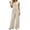 #001 Beige, variant on Women's 2 Piece Outfits Linen Vest Waist-coat Dressy linen sets for women 2 piece Casual Sets Wide Leg Pants Suits (Beige,L)