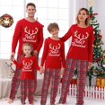 thumbnail image 4 of Pijamas familiares a juego de Navidad, conjunto de pijamas de Feliz Navidad, astas de alce, cuadros rojos y negros, 4 of 4