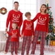 thumbnail image 4 of Pijamas familiares a juego de Navidad, conjunto de pijamas de Feliz Navidad, astas de alce, cuadros rojos y negros, 4 of 4
