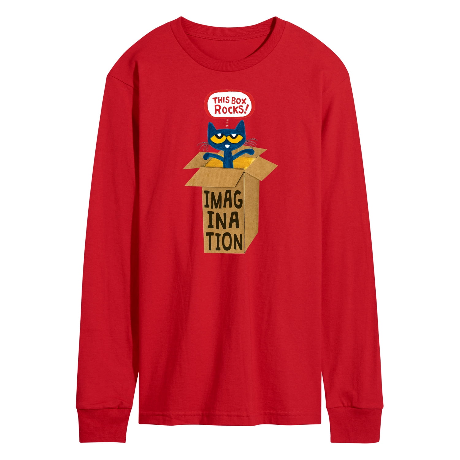 Pete The Cat Pete In Imagination Box Men's Long Sleeve TShirt