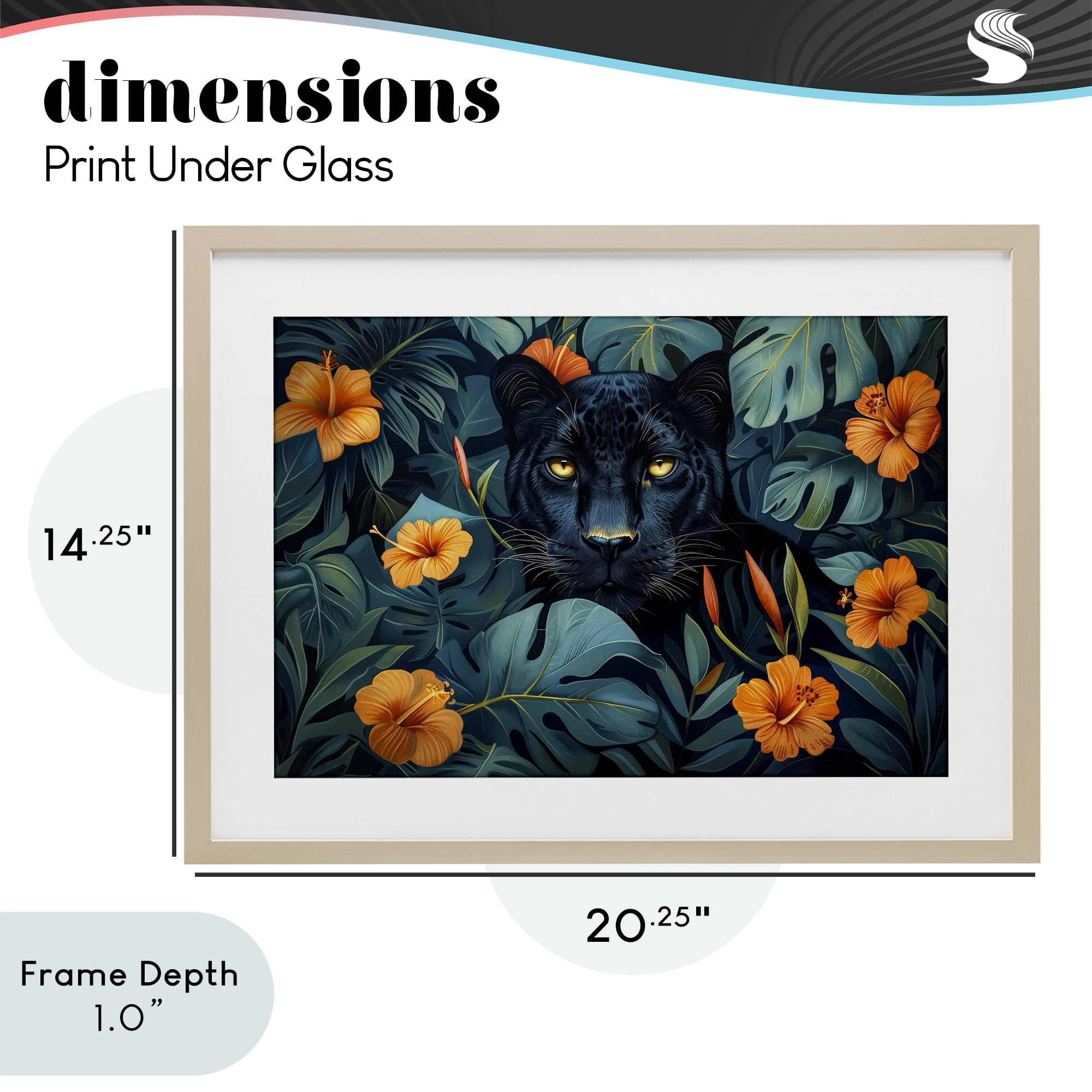 Stupell Industries Hiding Panther's Paradise Birch Framed Print Under Glass, design by Ray Powers