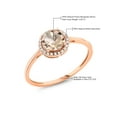 thumbnail image 6 of Gem Stone King 10K Rose Gold Round Peach Morganite and Diamond Engagement Ring for Women (0.82 Cttw, Gemstone Birthstone), 6 of 6