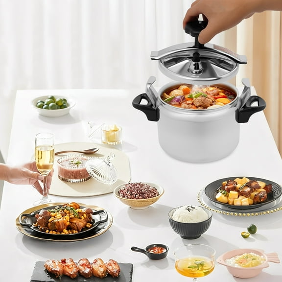 3L Mini Pressure Cooker, Aluminum Alloy Pot Lightweight& Portable Flat Bottom Pot Family Small Pressure Cooker with Two Handles for Stewing Vegetables Rice Soup Stewing Meat