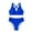 Blue-03, variant on Women's Plus Size Bikini, High Waisted Pleated Side Cutout Two-Piece Bathing Suit