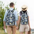 thumbnail image 4 of Disketp Penguin Arctic Adventure print Canvas Backpack Lightweight Travel Daypack Student Rucksack Laptop Backpack-, 4 of 5