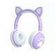 thumbnail image 1 of Seitruly Auriculares Bluetooth que brillan intensamente lindo LED oreja de gato pata niñas regalo niños auriculares inalámbricos estéreo HIFI bajo Cables de audio/vídeo morado claro en caja, 1 of 8