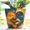 Bicolor-Orange & Green, variant on GUGUGO Face Planters Pots with Drainage, Flower Plant Pots for Indoor Plants, Unique Funny Small Succulent Desk Vase for Plant Lover Gifts ( Bicolor-Purple & Pink, 5.5Inch)