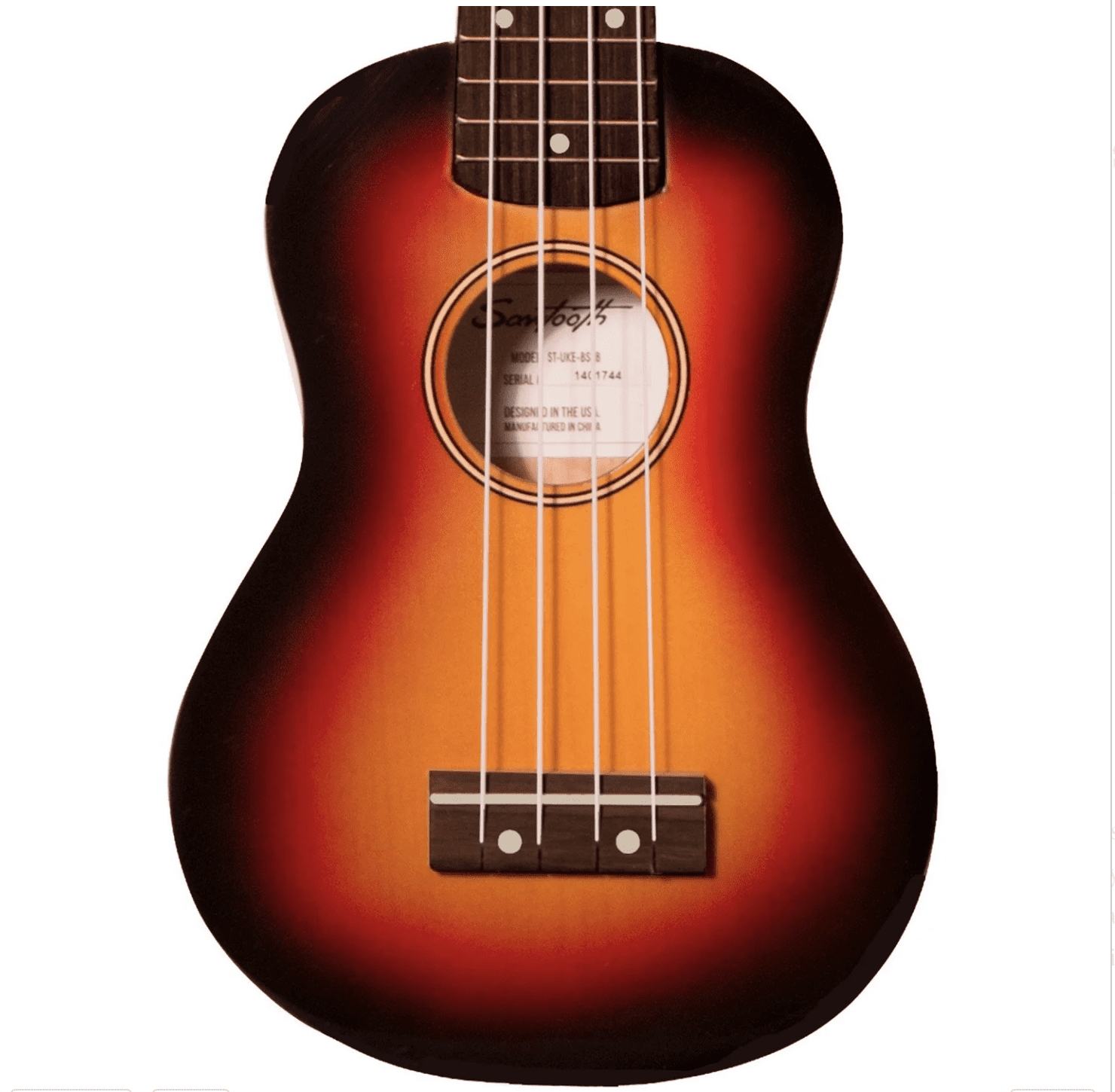 Sawtooth Basswood Soprano Ukulele, Sunburst