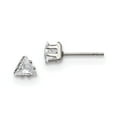 thumbnail image 2 of Stainless Steel Polished 5mm Triangle CZ Stud Post Earrings, 2 of 7