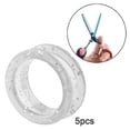thumbnail image 1 of 5 uds tijeras de silicona anillos de , anillos protectores, inserciones de empuñaduras suaves para tijeras de mascotas, aseo, corte de cabellero, , Blanco Baoblaze Tijeras Anillos De Dedo, 1 of 7