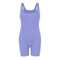 thumbnail image 4 of BLTIBY Tank Top Bodysuit for Women U Neck Solid Color Shorts Jumpsuit Tummy Control Seamless Shapewear Fashion Comfy Bodysuits Purple S, 4 of 5