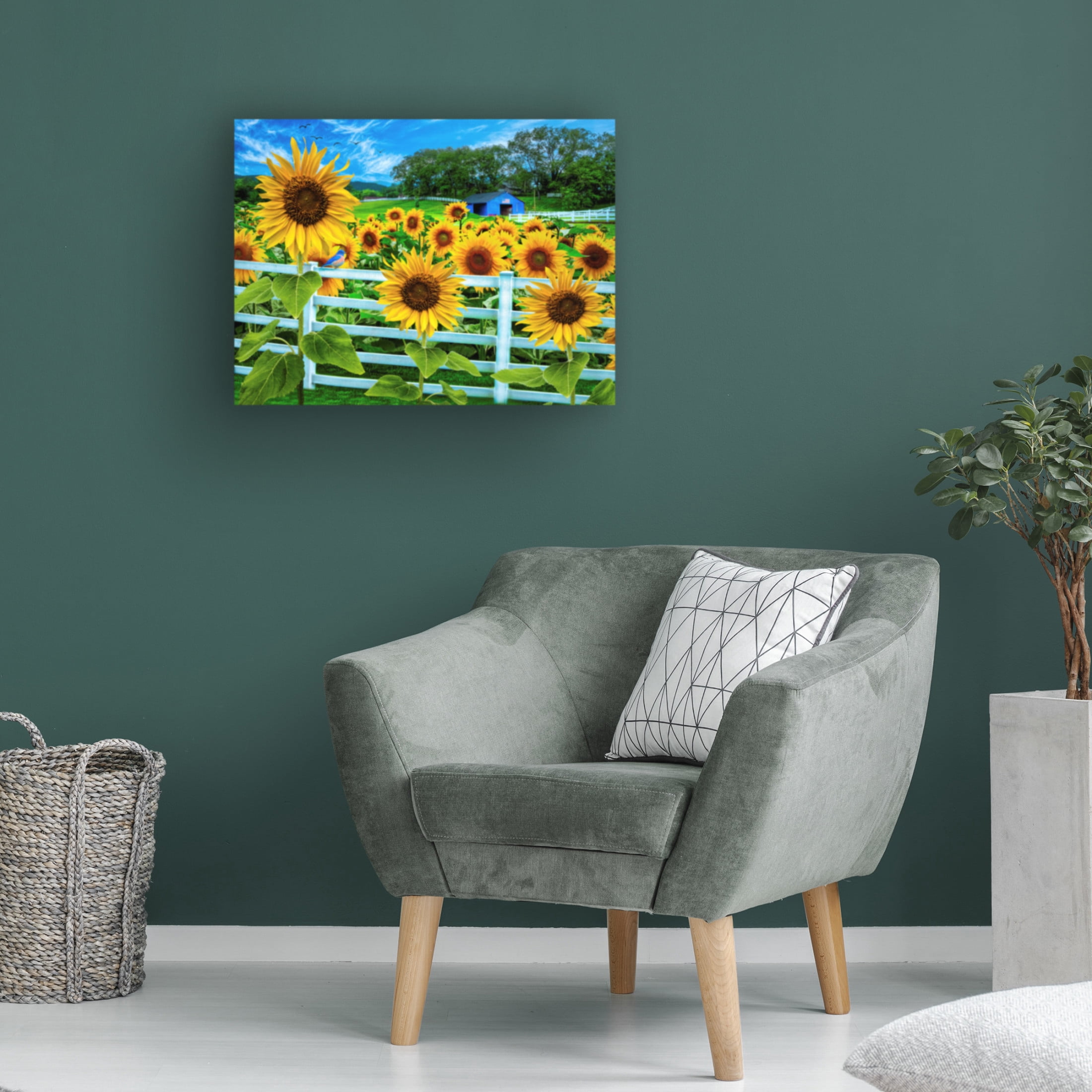 Canvas Wall Art - Celebrate Life Gallery 'Sweet Summer Sunflowers' Wall Art for Living Room, Bedroom, or Office Décor by Trademark Fine Art - 47 x 35 Inches