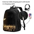 thumbnail image 2 of Pofeuu Gold Glittering Stars Print Storage Laptop Backpack with USB Charging Port[Water Resistant] College Computer Bookbag Fits, 2 of 7
