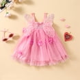 thumbnail image 3 of Gupgi Robe Princesse en Tulle pour Fillettes, Robe de Fête Sans Manches avec Fleurs 3D, Robe de Fée pour Bébé avec Ailes, 3 of 8