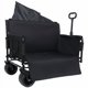 thumbnail image 5 of Carro de vagón plegable convertible 3 en 1 con asiento de banco y almacenamiento - vagón de utilidad pesado de 500 libras, ruedas todo terreno de 180L de capacidad para acampar, 5 of 5