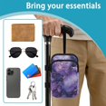 thumbnail image 6 of COEQINE Crutch Bag with Zipper for Forearm Crutch Purple Gold Marble Elbow Crutch Organizer, Broken Leg Crutch Bag, Lightweight, with Multiple Pockets, for Men Women, 6 of 7