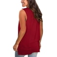 thumbnail image 3 of Htigea Womens Tank Tops Solid V Neck Sleeveless T Shirt Casual Tunic Loose Tanks Soft Comfy Basic Tees with Pocket Summer Clothes Wine,L, 3 of 4