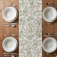 thumbnail image 4 of Farmhouse Sage Green Table Runner 108 Inches Long,Vintage Flower Leaf Botanical Cotton Linen Table Runners Dresser Scarves,Decorative Tabletop Scarf Furniture Cover for Home Dinner Party 13"x108", 4 of 8