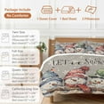 thumbnail image 6 of Christmas Cute Bedding Duvet Cover Set Queen Size 4 Pieces Snowman Grey Texture Soft Twill Plush Quilt Cover, Include 1 Duvet Cover 1 Flat Sheet And 2 Pillow, 6 of 7