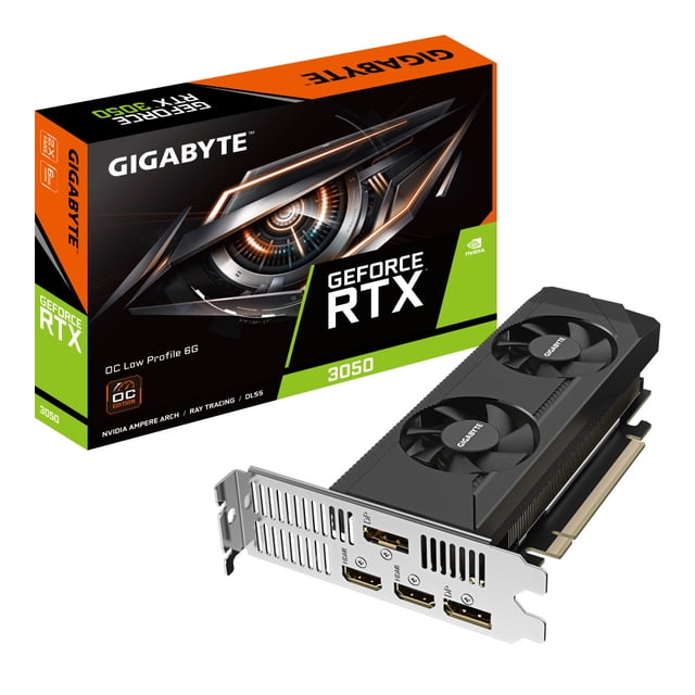 Tarjeta de Video GIGABYTE GeForce RTX 3050 OC Low Profile 6GB GDDR6 negro