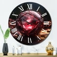 thumbnail image 1 of Designart "Red Gold Vibrant Stones Fiery Minerals" Stone Geode Oversized Wall Clock, 1 of 6
