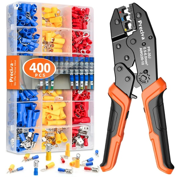 Kit de herramientas de crimpado Preciva AWG20-10 con 400 conectores