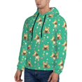 thumbnail image 3 of Wukai Bulldog Puppy Flower Print Men Hoodies Fleece Sweatshirts Long Sleeve Sweaters Pullover Fall Outfits Winter Clothes-X-Large, 3 of 7