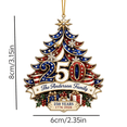 thumbnail image 2 of 250th Anniversary Patriotic Christmas Ornaments, USA Flag Tree Snowflake Snow Globe Holiday Tree Hanging Decor, Commemorative, 2 of 6