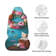 thumbnail image 4 of Wukai Whimsical Cats and Flowers Scene Full Set Car Seat Covers with Soft Padding Universal Auto Front Seats Protector and Cushion Mat, 4 of 5