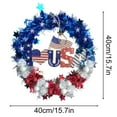 thumbnail image 3 of 4th of July PALIFEUR Wreath for Front Door, 15.75 Inch Patriotic Wreaths, Artificial Floral Spring Wreaths Decorations for Memorial Day Independence Day Veterans Day, Red Blue White, 3 of 8