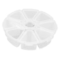 thumbnail image 4 of Caja de plástico transparente redonda de 8 rejillas, contenedor de almacenamiento divisor para cuentas, joyería, manualidades, artículos de decoración de uñas, 4 of 5