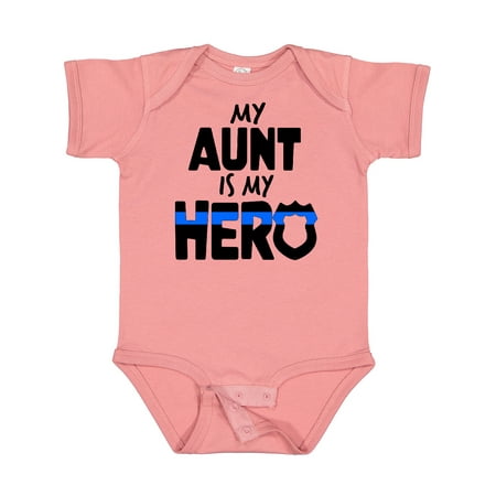 

Inktastic My Aunt is My Hero Police Officer Family Boys or Girls Baby Bodysuit