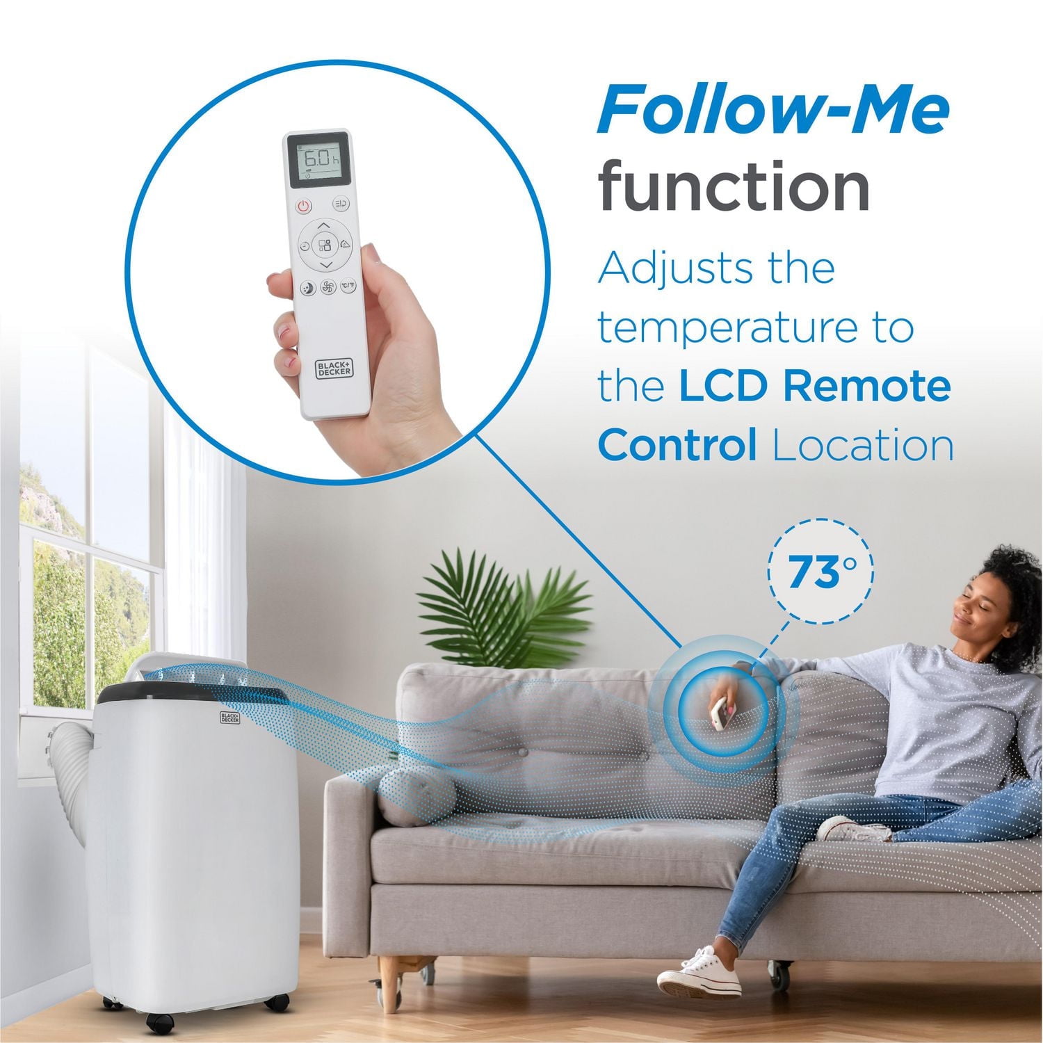 Black + Decker Portable Air Conditioner with Heat, 8,150 BTU SACC/CEC (12,000 BTU ASHRAE 128) with 10,500 BTU Heating for Rooms Up To 550 Sq. Ft., White