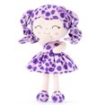thumbnail image 2 of Gloveleya Doll Baby Dolls Soft Doll Baby Girl Gifts Curly Hair Brown Purple Leopard Dress Spring Girl 12inches, 2 of 10