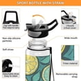 thumbnail image 4 of Lemon Yellow Green Sports Water Bottle 32oz with Straw for Kids Travel Mug BPA Free Leak Proof for School, 4 of 7