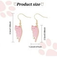 thumbnail image 2 of Dangling Cat Earrings Funny Cat Earrings for Women Kawaii Aesthetic Funny Cartoon Kitten Drop Dangle Earrings with Hook Animals Lover Birthday Gifts Party Favors for Women, 2 of 6