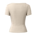 thumbnail image 5 of DHFJKG Cowl Neck T Shirts For Women Short Sleeve Slim Fit Basic Tee Casual Comfortable Summer Top Daily Wear Versatile Tops, 5 of 5